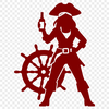 A detailed silhouette of a pirate, ideal for cutting machine designs or laser engraving projects.