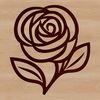 An intricately designed vector image of a rose plant featuring full-grown blooms and foliage.