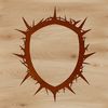 A vector shield with thorns, designed as a protective emblem.