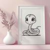 A serpent-like reptile with scaly skin, suitable for vector design and cutting machine applications.