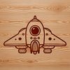 Free Ship Design Template SVG An illustration of a futuristic spacecraft with metallic details and sleek lines, suitable for vector design projects.