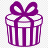 A wrapped present with a decorative bow on top, designed as a vector graphic for various uses.