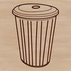 Free SVG Trash Bin Illustration A vector illustration of a standard trash can with a lid, ideal for use in graphic design projects.