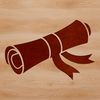 A digital representation of a traditional scroll with a minimalist design.