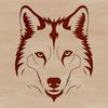 A detailed illustration of a wild wolf's head in vector format.