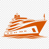 Nautical Vector Design A simple line drawing of a sailboat with a hull and mast.