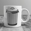 A simple vector illustration of a standard trash can with a lid and handle.