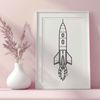 Futuristic Space Vessel Vector Graphic A futuristic spaceship designed as a reusable vector graphic.