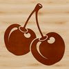 A realistic illustration of a cherry fruit, suitable for graphic design and digital crafting.