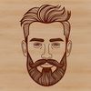 An SVG representation of a human silhouette with a beard.