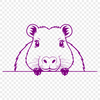 Capybara Face Illustration Close-up illustration of a capybara's face peeking out from behind vegetation.