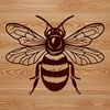 Whimsical Honey Bee Illustration A detailed illustration of a honeybee in mid-flight, suitable for vector art and graphics projects.