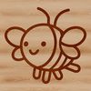 Small Bee Clip Art Design A small, illustrated bee with a honeycomb pattern on its body, suitable for various design applications.