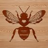 A stylized illustration of a bee, suitable for vector graphics and digital design projects.