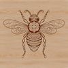 Elegant Bee Illustration A detailed illustration of a bee in ornate detail, suitable for vector art and graphics.