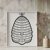 Detailed Vector Beehive Illustration A detailed illustration of a beehive with bees, suitable for vector graphics design and cutting machine templates.