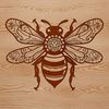 A stylized bee illustration with ornate details, suitable for vector graphics and digital designs.