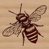 A detailed illustration of a bee in vector format.