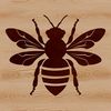 Detailed Bee Vector Design An illustration of a bee with detailed features for vector design and cutting machine use.