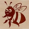 A stylized illustration of a flying bee in vector format, suitable for digital design and printing.