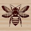 Simple Bee Design SVG A detailed illustration of a honey bee against a simple background.