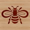 A colorful illustration of a busy bee in flight, suitable for gardening-themed designs and projects.