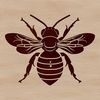 Honeybee SVG Clip Art An illustration of a honeybee with intricate details.