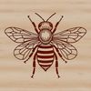 A detailed illustration of a honeybee in mid-flight, suitable for vector graphics and digital design.