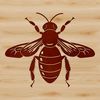 A detailed illustration of a bee, suitable for gardening enthusiasts and vector art designers.