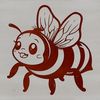 A vector illustration of a bee in mid-flight, highlighting its insect anatomy and flying capabilities.