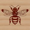 Colorful Bee Clip Art A stylized illustration of a busy bee in mid-air, designed as vector art for graphic design and crafting projects.