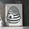 Vector Beehive Design A graphic representation of a beehive, designed as vector art for various digital applications.
