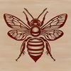 Bee Clip Art Vector A detailed illustration of a bee, suitable for vector graphics and digital design.