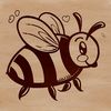 Illustration of a bee in flight, a common garden insect.