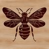 A detailed illustration of a bee, suitable for gardening-themed designs.