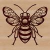 Vector Bee Design for Crafters A detailed illustration of a bee in vector format, suitable for digital and offline use.