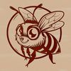 Stylized Bee SVG Clip Art A stylized illustration of a bee in flight, suitable for use as clip art.