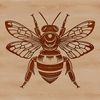 An insect vector graphic featuring a bee in profile with realistic details.