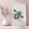 Bee Vector Illustration In SVG, PNG, PDF And DXF File Formats