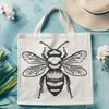 Gardener's Delight: A Detailed Bee Illustration A detailed illustration of a full-body bee, suitable for gardening or craft projects.