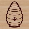A detailed illustration of a beehive with honeycombs and bees, ideal for vector art projects.