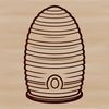 Vintage Beehive Illustration A stylized illustration of a traditional beehive with intricate details.