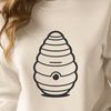 An open-bee-hive design with hexagonal cells and intricate details suitable for digital cutting or laser engraving.