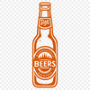 Illustrated Beer Bottle A clear illustration of a bottle of beer with condensation on the glass.