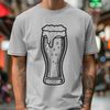 Frothy Beer Glass Design A transparent background design of a beer glass filled with frothy liquid.