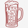 Beer Pour in a Glass Clip Art A clear illustration of a glass filled with beer on a table.