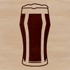 Illustrated Beer Glass with Liquid Inside A 2D illustration of a beer glass filled with liquid.