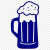 Free Digital Art for Craft Projects A stylized illustration of a glass containing beer, suitable for digital design and cutting machine projects.