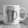 Transparent Beer Design Element A transparent glass filled with beer, suitable for vector design projects.