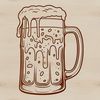 Cold Beer Vector Graphic Design A glass containing a cold beer with a frothy head.